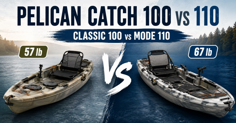 Pelican Catch Classic 100 vs Catch Mode 110 fishing kayak comparison